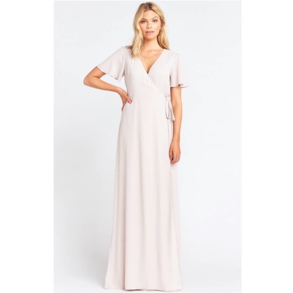 SMYM Noelle Flutter Wrap Dress 💛 Show Me The Ring Crisp 💛 Small NWT